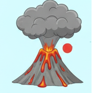 Volcán en erupción